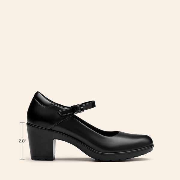 Wide-Toe Classic Mary Jane Pumps - BLACK - 1