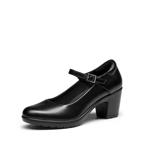 Wide-Toe Classic Mary Jane Pumps - BLACK -  0
