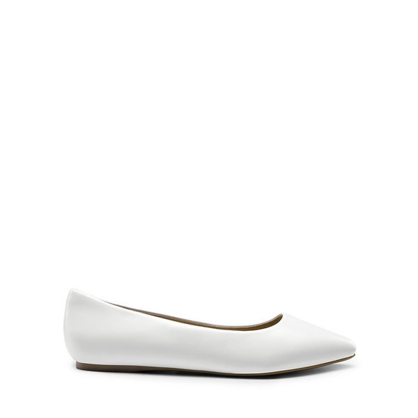 Wide-Toe Breathable Pointed Toe Casual Flats - WHITE - 5