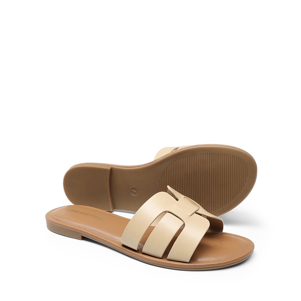 Women's Comfy Slip-On Slide Sandals - NUDE-PU - 3