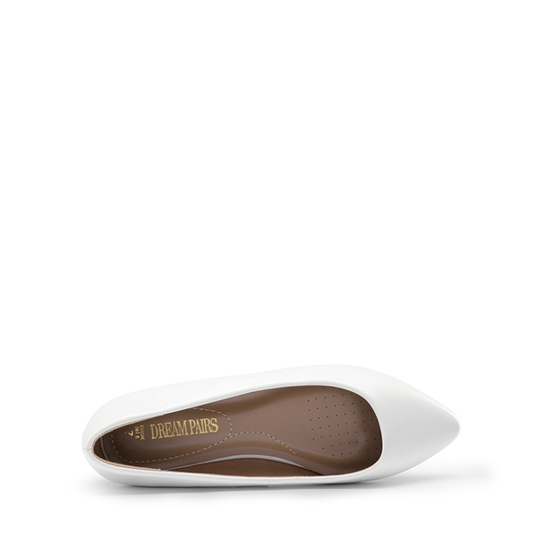 Wide-Toe Breathable Pointed Toe Casual Flats - WHITE - 6