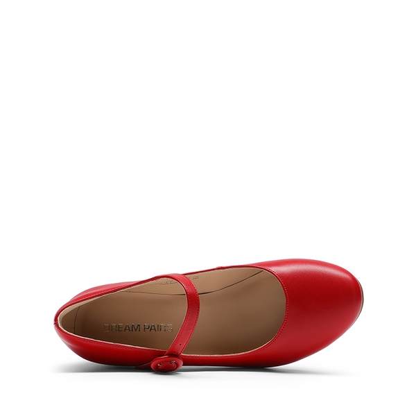 Fashion Block Heel Mary Jane Pumps - RED - 3