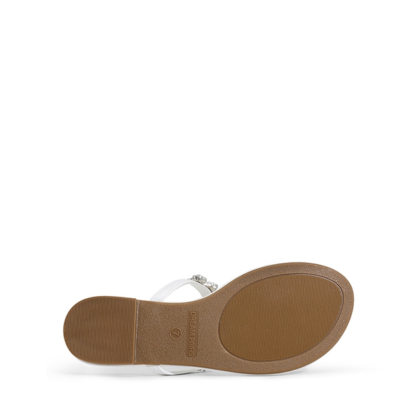 Comfortable Cushioned Rhinestones Flip-Flops - WHITE - 3