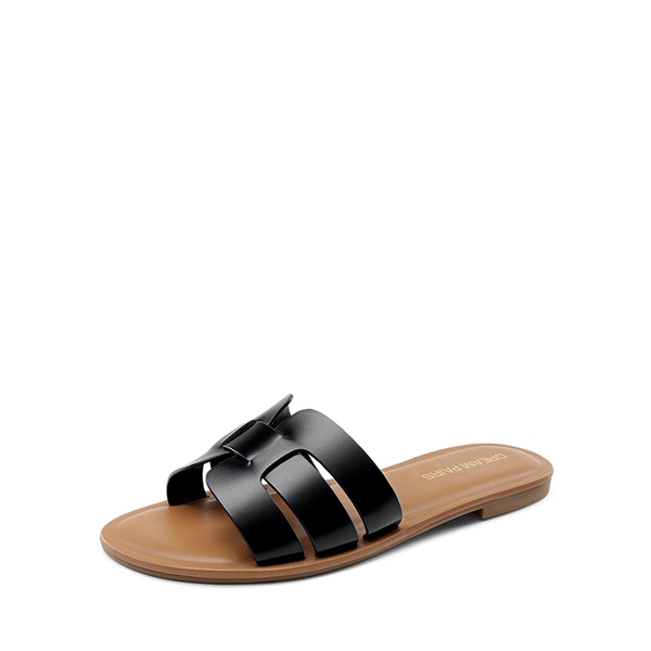 Women's Comfy Slip-On Slide Sandals - BLACK -  0