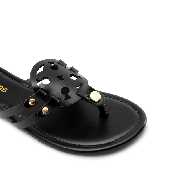 Women’s Casual Strappy Flip-Flop Sandals - BLACK - 3