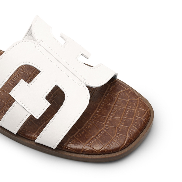 Comfort Slip Resistance Slide Sandals - WHITE - 5