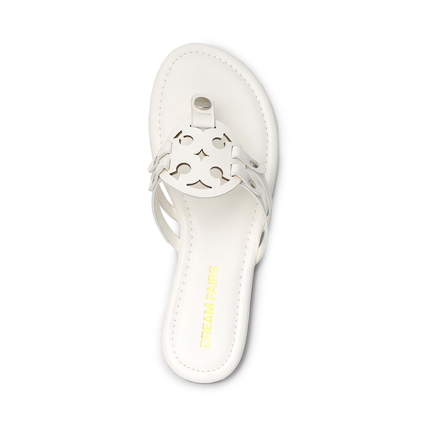 Women’s Casual Strappy Flip-Flop Sandals - WHITE - 5