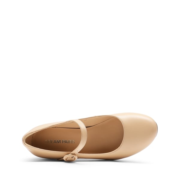 Vegan Leather Mary Jane Pumps - NUDE - 3