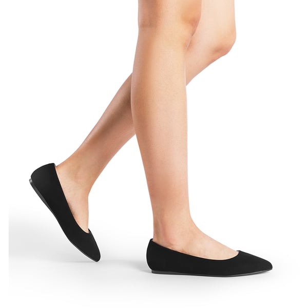 Wide-Toe Breathable Casual Flats - BLACK - 1