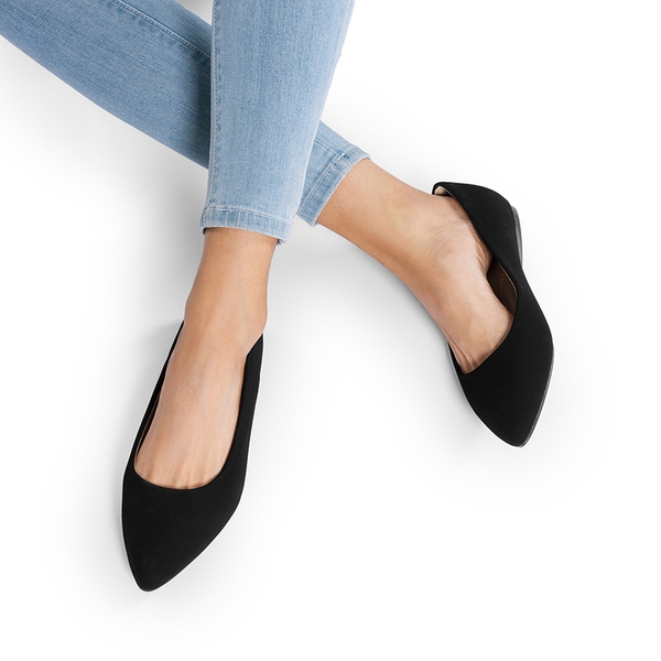 Wide-Toe Breathable Casual Flats - BLACK - 2