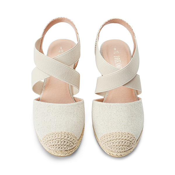 Slip-on Cushioned Wedge Sandals - BEIGE - 4