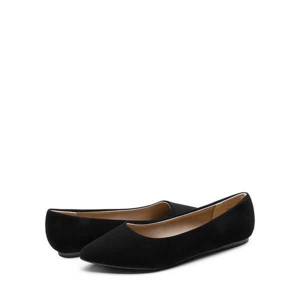 Wide-Toe Breathable Casual Flats - BLACK - 6