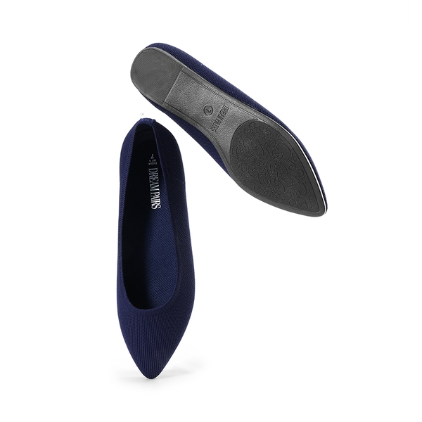 Women's Minimalist Pointed Toe Flats - NAVY - 5