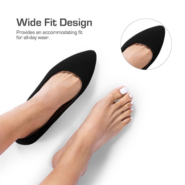 Wide-Toe Breathable Casual Flats - BLACK - 3