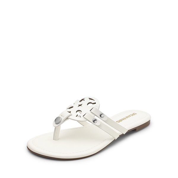 Women’s Casual Strappy Flip-Flop Sandals - WHITE -  0