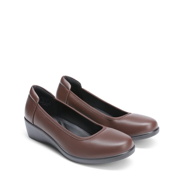 Women's Sustainable Wedge Heel Pumps - BROWN - 2