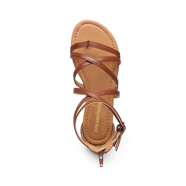 Comfortable Beach Gladiator Flat Sandals - BROWN - 2