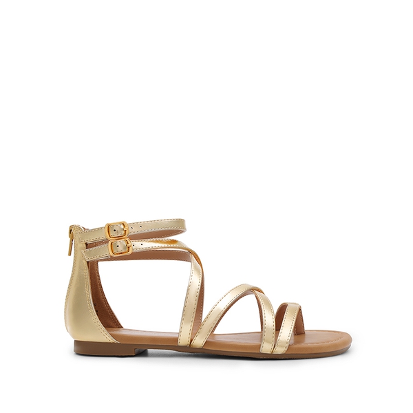 Comfortable Beach Gladiator Flat Sandals - GOLD - 1