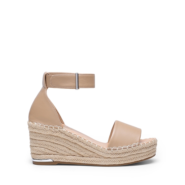 Adjustable Ankle Strap Espadrille Platform Sandals - NUDE - 1