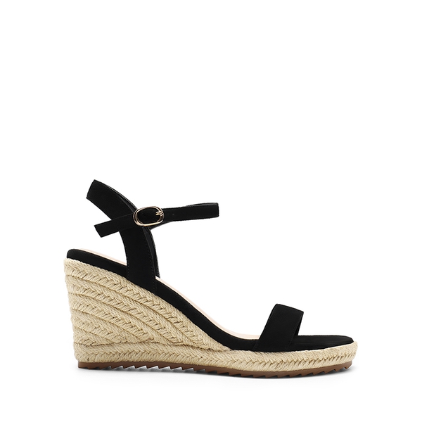 Round Toe Non-Slip Wedge Heels - BLACK - 1