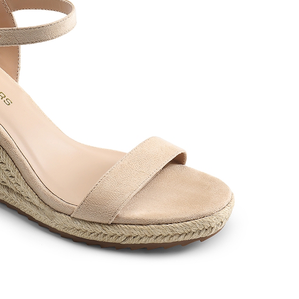 Round Toe Non-Slip Wedge Heels - NUDE - 2
