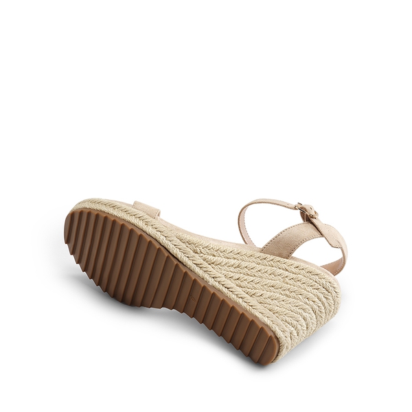 Round Toe Non-Slip Wedge Heels - NUDE - 4