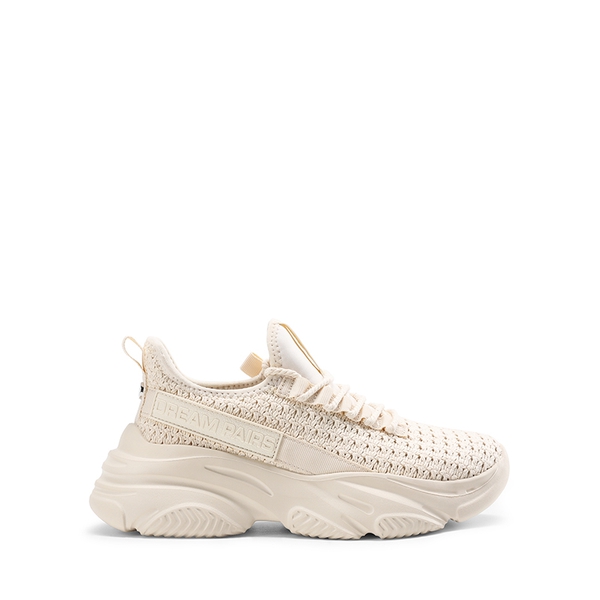 Women's Lightweight Mesh Lining Knit Sneakers - BEIGE - 1