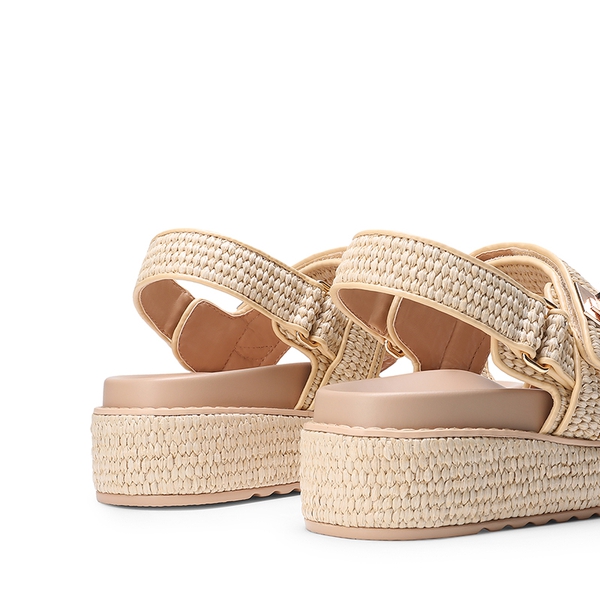 Comfort Arch Support Platform Casual Sandals - NATURAL - 5