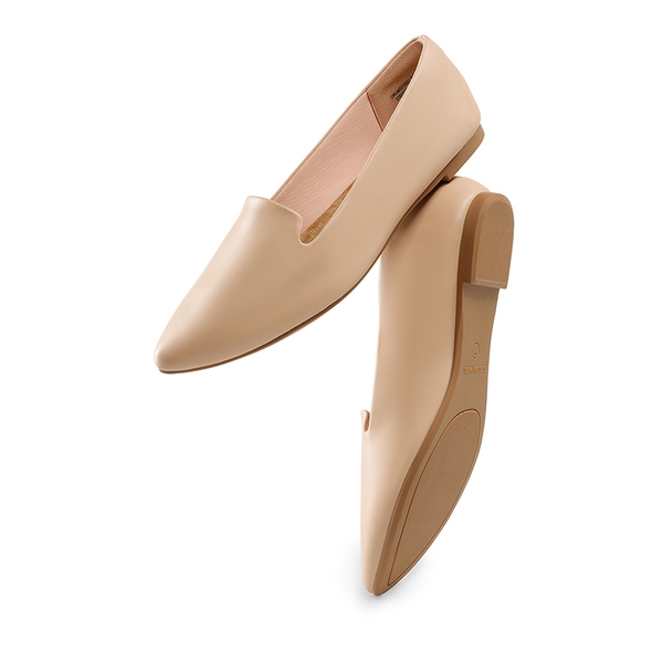 Women's Soft Slip-On Pointed Toe Flats - NUDE - 3