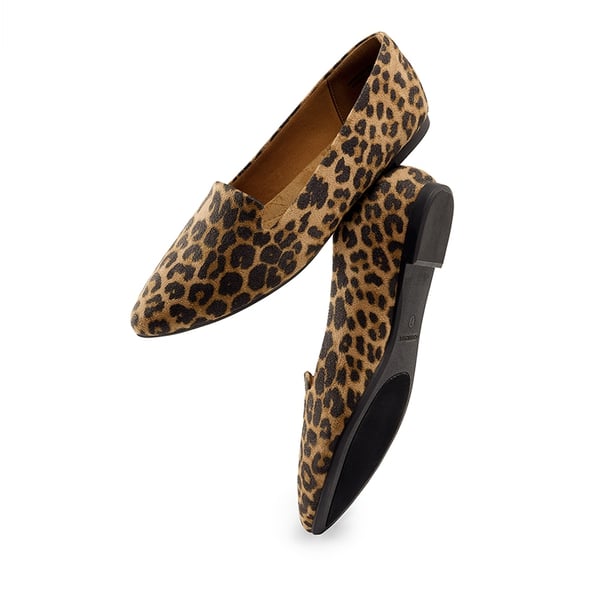 Women's Soft Slip-On Pointed Toe Flats - LEOPARD - 3