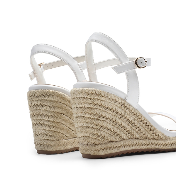 Round Toe Non-Slip Wedge Heels - WHITE - 3