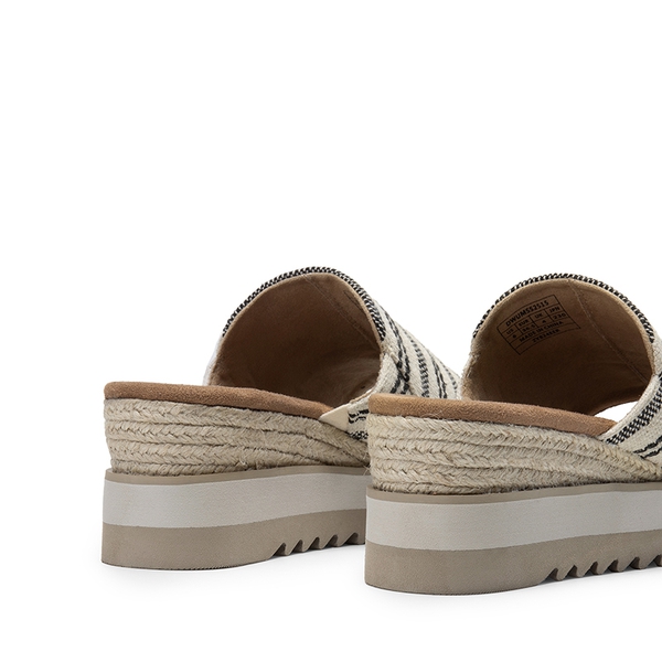 Lightweight Canvas Upper Wedge Sandals - NATURAL-FABRIC - 2