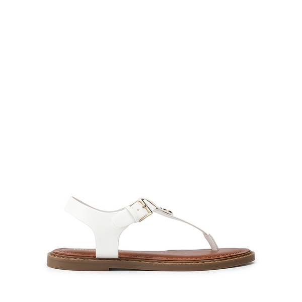 Comfortable Chic T-strap Flat Sandals - WHITE - 1