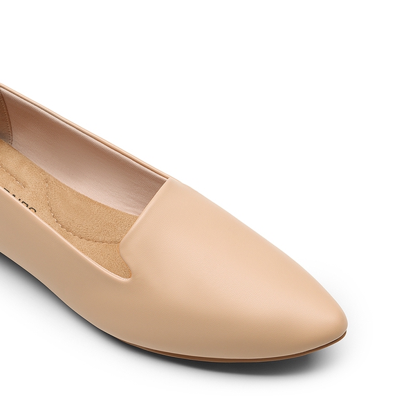 Women's Soft Slip-On Pointed Toe Flats - NUDE - 4