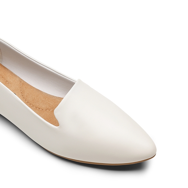 Women's Soft Slip-On Pointed Toe Flats - WHITE - 4