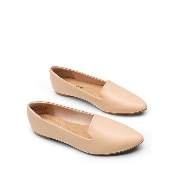 Women's Soft Slip-On Pointed Toe Flats - NUDE - 2