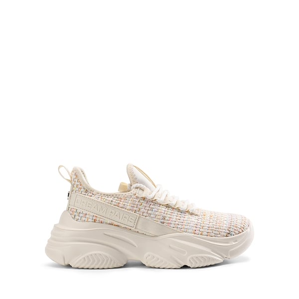 Women's Lightweight Mesh Lining Knit Sneakers - BEIGE/RAINBOW - 1