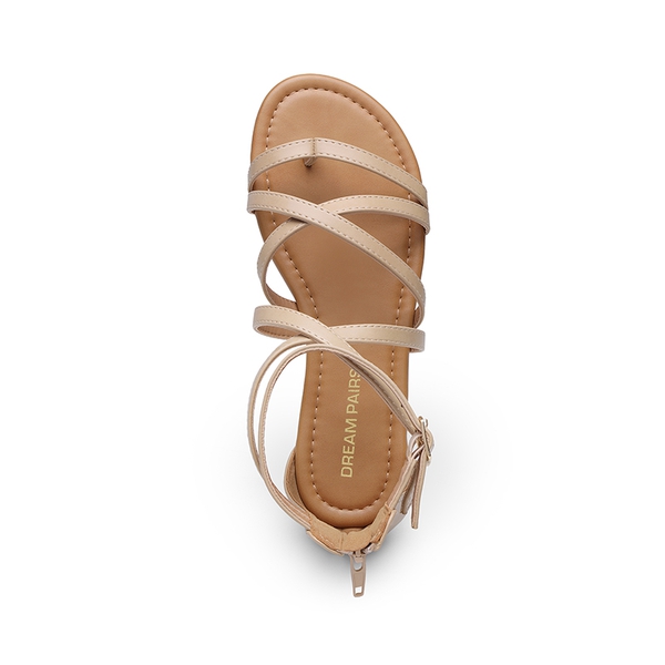 Comfortable Beach Gladiator Flat Sandals - NUDE - 2