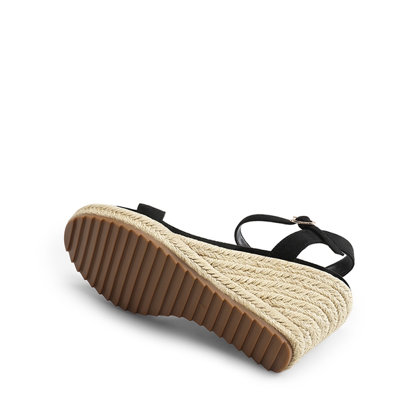 Round Toe Non-Slip Wedge Heels - BLACK - 4