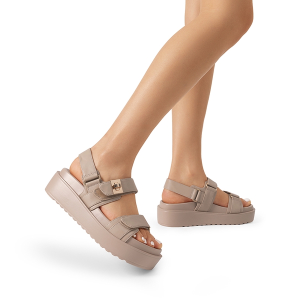 Comfort Arch Support Platform Casual Sandals - NUDE - 7