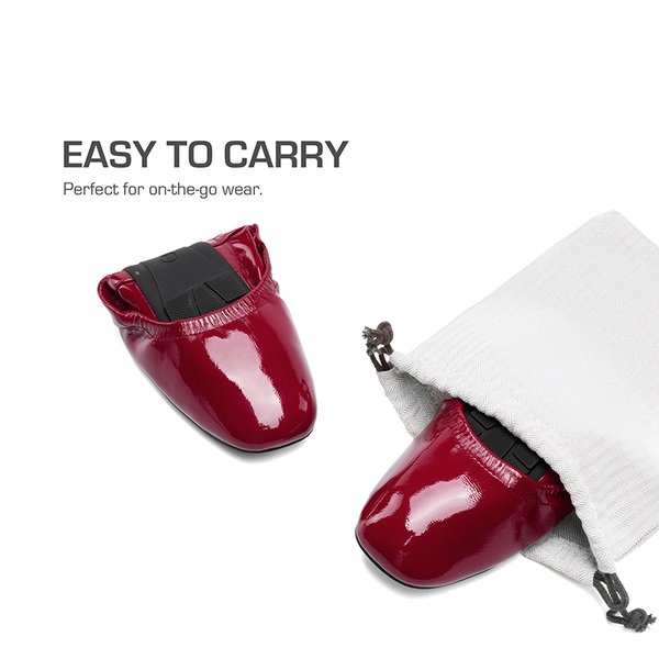 Women's Bendable Non-Slip Mary Jane Ballet Flats - RED - 4