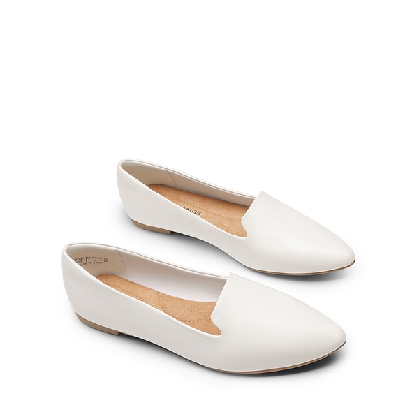Women's Soft Slip-On Pointed Toe Flats - WHITE - 2