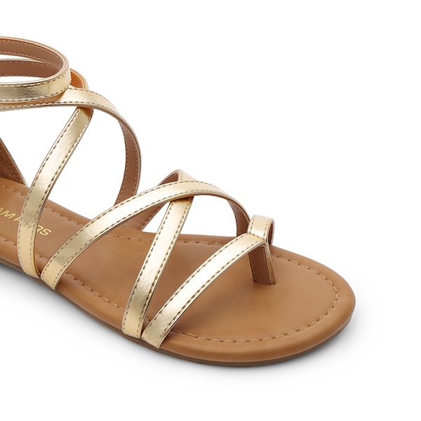 Comfortable Beach Gladiator Flat Sandals - GOLD - 5