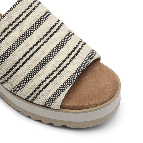 Lightweight Canvas Upper Wedge Sandals - NATURAL-FABRIC - 4