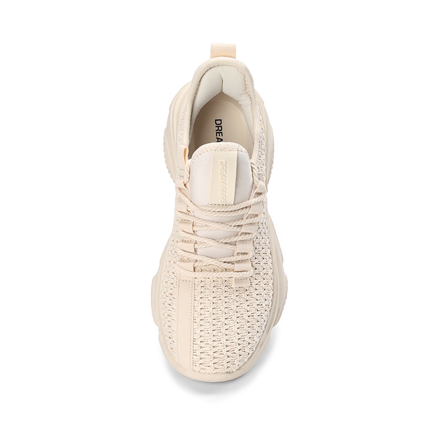 Women's Lightweight Mesh Lining Knit Sneakers - BEIGE - 3