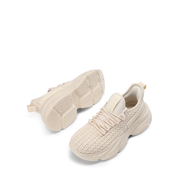 Women's Lightweight Mesh Lining Knit Sneakers - BEIGE - 4