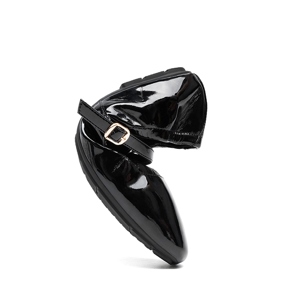 Women's Bendable Non-Slip Mary Jane Ballet Flats - BLACK-PAT - 3