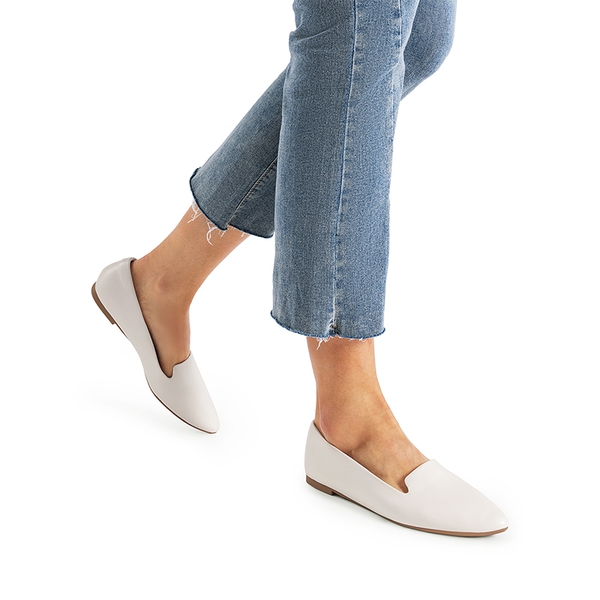 Women's Soft Slip-On Pointed Toe Flats - WHITE - 6