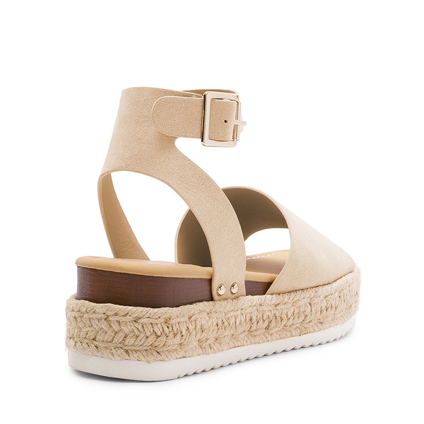 Wide-Toe Wedge Platform Espadrille Sandals - NUDE - 2