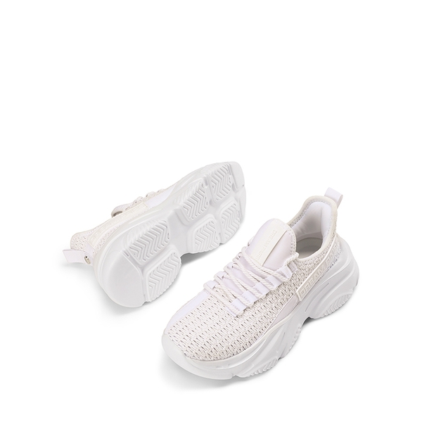 Women's Lightweight Mesh Lining Knit Sneakers - WHITE - 4